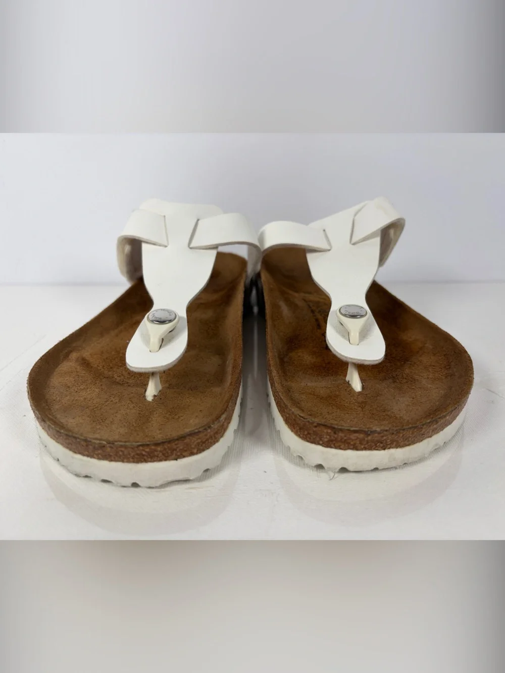 Birki’s by Birkenstock White Leather Thong Sandals EU 41 US Women’s 10